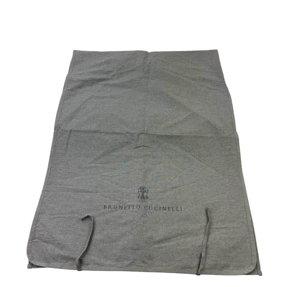 Brunello Cucinelli Gray Cotton Travel Bag Dust Cover Scarf 28x38 Ribbon Ties